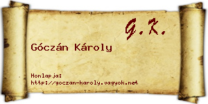 Góczán Károly névjegykártya