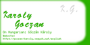 karoly goczan business card