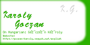 karoly goczan business card